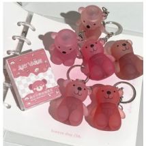 Art Value - Cute Bear Keychain Velvet Lip Mud - 6 Colors 1# Peach Ouree - 1.7g