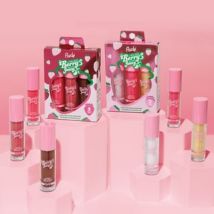 Rude Cosmetics - Berry Juicy Lip Gloss Trio Set - 2 Types Crystalize / Pixie Pink / Golden Hour - 4g x 3pcs