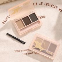 NOVO - 3 Colours Fine 3D Eyebrow Powder Palette 02# Oat Brown - 3.9g