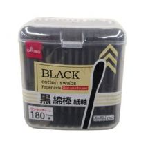DAISO - Black Cotton Swabs Paper Axis 180 pcs
