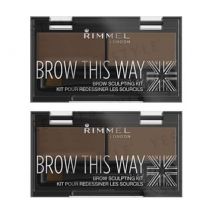 RIMMEL LONDON - Brow This Way Brow Sculpting Kit 002 Medium Brown