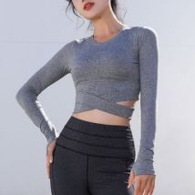 Long-Sleeve Cropped Sports T-Shirt