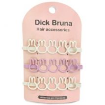 Miffy Silhouette Hair Clip (Set of 3) IVORY x PINK - 70 x 16 x 4mm