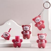 MANSLY - Huggable Bear Keychain Airy Mist Lip Mud - 4 Colors B06# Caramel - 0.8g