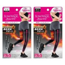 Slim Walk - BeauActy Compression Shape Leggings For Sports 1 pair - Black - M-L