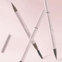 DEZONE - Dual Head Liquid Eyebrow Pen with Brush - 2 Colors D01 Greyish Black - 0.45ml
