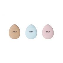 PARSA Beauty - Set Of 3: LOV.U Mini Finger Powder Puff Set Of 3: Blue + Pink + Brown