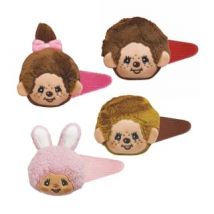 Monchhichi BIG Plush Hair Clip D) Brown Hair - H85×W85×D45mm