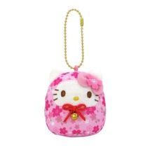 Sanrio Characters Mascot Bag Charm (Sakura Daruma) Hello Kitty PK (7×6.5×5cm)