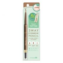 K-Palette - 1 Day Tattoo 3 Way Eyebrow Pencil 01 Milktea Brown