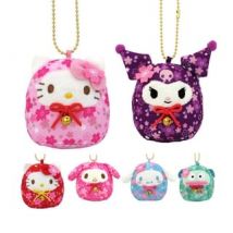 Sanrio Characters Mascot Bag Charm (Sakura Daruma) My Melody (6.5×9×5cm)