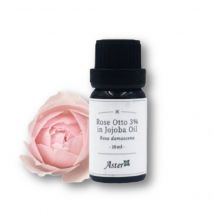 Aster Aroma - 3% Rose Otto Pure Essential Oil (Rosa Damascena) in Organic Jojoba Oil (Simmondsia Sinensis) 10ml