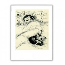 Estampe Franquin, Étude de couverture "Gaston, le chat et la sieste" - Brüsel - 9ème Store