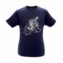 T-Shirt Tintin - Tintin & Milou - Vélo Lotus Bleu - Bleu - XXXL - Tintinimaginatio - 9ème Store