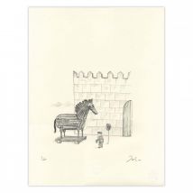 Lithographie Plan à Troie, 50 nuances de Grecs - Editions Anthèse - 9ème Store
