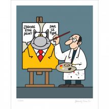 Sérigraphie Le chat de Geluck, J'adore être peint - Le Chat de Geluck - 9ème Store