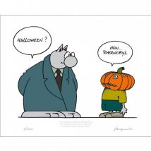 Sérigraphie Le chat de Geluck, Halloween - Le Chat de Geluck - 9ème Store