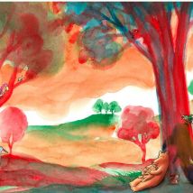 Digigraphie Charles Berberian, Les arbres rouges - Les Courts Tirages - 9ème Store
