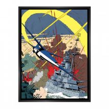 Tableau Blake et Mortimer - Le Secret de L'espadon, Tome 3 - 75 x 100 cm - Caisse américaine noire - L'Art de la BD - 9ème Store