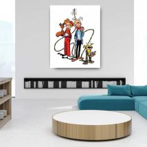 Tableau Spirou et Fantasio - Spirou et ses amis 120 x 150 cm - L'Art de la BD - 9ème Store