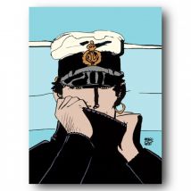 Tableau Corto Maltese 6 - Portrait bleu ciel 50x70 cm - L'Art de la BD - 9ème Store