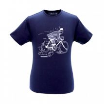 T-Shirt Tintin - Tintin & Milou - Vélo Lotus - Bleu - XXL - Tintinimaginatio - 9ème Store