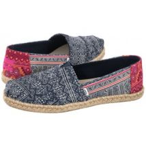 Espadryle Alpargata Rope Indigo Floral Hmong Print 10016263 (TS28-a) Toms