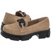 Mokasyny Beżowe/Czarne DP3221/24 BE BK (FO9-d) Filippo