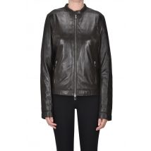 Giubbotto in pelle con interno trapuntato