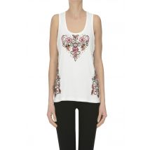 Tank top con perline e paillettes