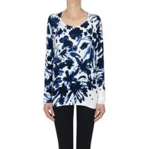 Flower print cotton pullover