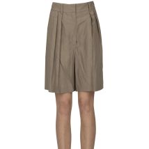 Viscose and linen shorts