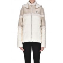 Eco-shearling inserts down jacket