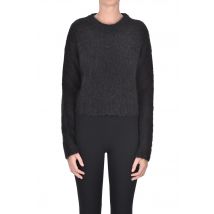 Cropped mohair-blend pullover