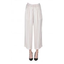 Pantaloni in satin jacquard