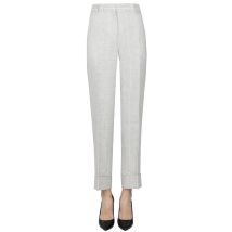 Pantaloni gessati in lino