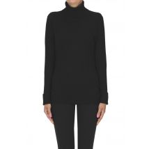 Pullover dolcevita in cashmere a costine