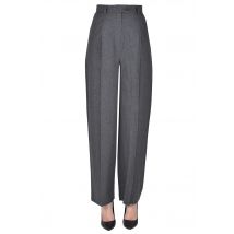 Flannel trousers with darts