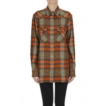 Checked print flannel shirt