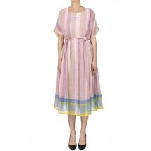 Abito midi in lino a righe