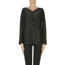 Sequined tulle t-shirt