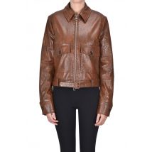 Reptile print effect eco-leather jacket