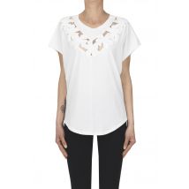 T-shirt con applicazioni floreale