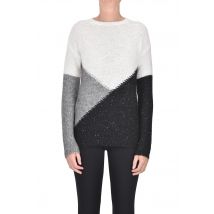 Pullover color block con paillettes