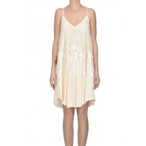 Mini dress with lace and raffia