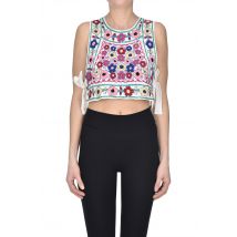 Embroidered cropped tank top