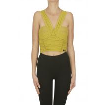 Top cropped in tulle a pois