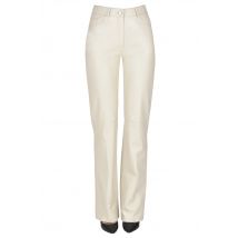 Leather trousers with stitching