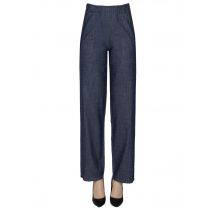Denim style cotton trousers
