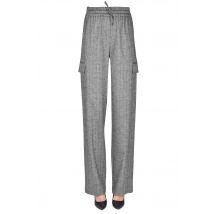 Pantaloni cargo in flanella spigata